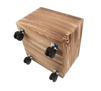 GALPADA Wooden Rolling Storage Box with Wheels, Square Rustic Vinyl Record Storage Crate for Books and Magazines, Easy Mobility and Stable Support, for Offices and Study Spaces, Coffee