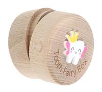 GALPADA Wooden Tooth Fairy Keepsake Box with Intricate Carved Design for Children Large Capacity Teeth Storage Box for Childhood Memory Milestone Keepsake