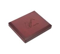 GALPADA Woodwind Reed Case for Saxophone Clarinet Oboe Wear-resistant Wood Storage Holder Double-sided Design Holds Up to Reeds Stylish Red Finish for Musicians and Collectors