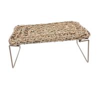 GALPADA Woven Straw Lizard Bed with Iron Frame Reptile Lounger for Bearded Dragons and Geckos Comfortable Resting and Sleeping Mat Encourages Natural Behavior Suitable for Various Lizards