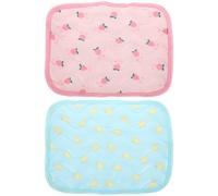 GALPADA XS Size Small Animal Cooling Mat Set 2Pcs Breathable Soft Fabric Cooling Pads for Summer Resting with Bunny and Hamster