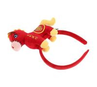 GALPADA Year the Horse Headband Red Holiday Celebration Headband with Plastic and Cloth Material for Holiday Party and Family Reunions Featuring Ingot Decor and Horse Figure