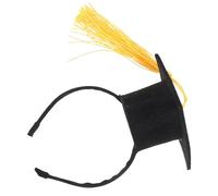GALPADA Yellow Felt Pet Doctoral Graduation Cap with Elastic Headband and Tassel Hair Accessory for Cats and Dogs, Easy to Wear for Pet Shows and Parties