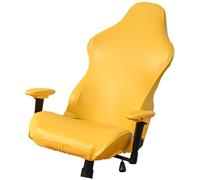 GALPADA Yellow Pu and Polyester Armchair Slipcover Set Protects Gaming Chairs from Damage and Is Easy to Clean, to Redecorate Your Gaming Room with A Sturdy Computer Chair Cover