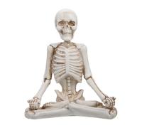 GALPADA Yoga Skeleton Figurine Realistic and Lifelike Skeleton Shape Resin Sculpture Halloween product accessories (implied by) Decorative Ornament in White Adds Horror Atmosphere for