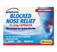 Galpharm Blocked Nose Relief 12.2mg Capsules 12 Pack- Relief of Nasa