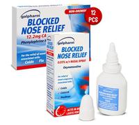 Galpharm Blocked Nose Relief Capsules 12 Pack + Nasal Spray Oxymetazoline 15ml | Fast Hayfever & Cold Decongestant Treatment | Dual Action Sinus Relief for Blocked Nose, Nasal Congestion & Allergies