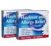Galpharm Hayfever & Allergy Relief - 10mg Cetirizine Antihistamine 2 x 30 Pack (60 Tablets Total) (2)