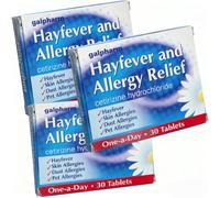 Galpharm Hayfever & Allergy Relief - 10mg Citirizine Antihistamine 3 x 30 Pack (90 Tablets Total)