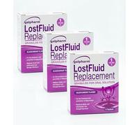 Galpharm Lost Fluid Blackcurrant Flavour Sachets - Oral Rehydration Electrolyte Powder Drink Mix - 3 Packs (18 Sachets Total)