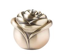GALSOR Single Slot Ring Box Jewellery Box Storage Box Metal Vintage Proposal Wedding Ring Box (Color : Bronze, Size : 5.4x5.4x4.8cm)