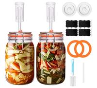 Galssmagic Fermentation Kit,1.5 Liter Fermentation Jar with Fermenting Weights and Airlocks,Large Pickle Jar for Sauerkraut,Pickling