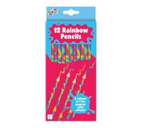 Galt 12 Rainbow Pencils - Kids Stationery Kit with Rainbow Coloured Pencil Crayons - 4 Colours in 1 for Magical Swirl Effects - Young Art Pencil Set for Children - Girls & Boys Ages 3 Plus