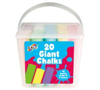 Galt 20 Giant Chalks - Extra Large Childrens Chunky Pavement Chalks - Bright Vibrant Colours - Washable, Easy Clean Outdoor Kids Garden Toys - Portable Carry Case with Handle - Ages 3 Years Plus