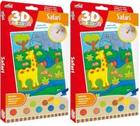 Galt, 3D Paint-It - Safari, Kids Crafts, Ages 6 Years Plus (Pack of 2)
