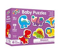 Galt, Baby Puzzles - Dinosaurs, Jigsaw Puzzles for Kids, 6 x 2 Piece puzzles, Ages 18 months Plus, Brown, Green, Grey