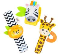 GALT Baby Rattles Set - Wrist, Foot & Handheld Rattle Toys for 0 Months + | Infant Shake & Play Baby Rattles & Teether Ring for Young Kids - For Fun, Sensory Playtime - Baby Safe Adjustable Fastening
