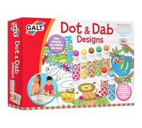 Galt Dot & Dab Craft Kit for Kids - Mess-Free Dot Art Set - 7 Anti-Leak Paint Dabbers, Canvas, Postcards & Activities - Childrens Creative Activity Stamp Set & Pattern Making - Girls & Boys Age 4 +