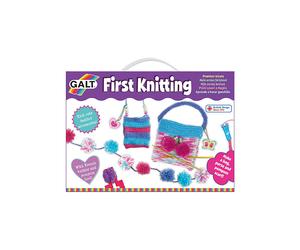 Galt First Kniting Kit for Kids - Learn to Knit with French Knitter, Needles & Pom Pom Tool; Create Bags, Purses & Scarves (Ages 6+)
