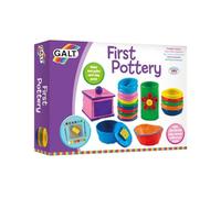 Galt First Pottery - Fun Arts and Crafts Kit for Kids - Childrens Air Dry Clay Painting and Pottery Set for Girls and Boys with Ceramic Paints,Mini Rolling Pin,Paintbrush and Guide - Ages 6 Years Plus