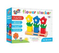 Galt, Flower Stacker, Baby Sensory Wooden Stacking Toys, Ages 12 Months Plus