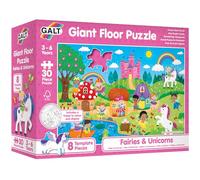Galt Giant Floor Kids Jigsaw Puzzle Fairies and Unicorns, Fun Colourful 30 Piece with Cute Characters, 8 Template Pieces and Frieze to Colour and Display, Children Ages 3 to 6 Years, 60 x 90 cm