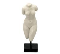 Galt International 13.5" Poly Marble Body Statue w/Black Pedestal Stand for Home Decor - Greek God Sculpture Mythology Stone-Like Marble-Feel Accent (Woman)