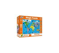 Galt, Magic Puzzle - World Map, Magic Puzzle, 50 piece Puzzle, Ages 4 to 8 Years Plus