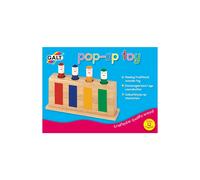Galt Pop-Up Wooden Dolls Toy A0138L - 4 Colourful Figures on Hidden Springs, Encourages Hand-Eye Coordination