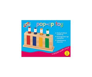 Galt Pop-Up Wooden Dolls Toy A0138L - 4 Colourful Figures on Hidden Springs, Encourages Hand-Eye Coordination