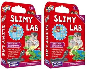 Galt Slimy Lab-Explore and Discover Science Slime Making Kit with 4 Fun Experiments from Glow in the Dark to Slime Creatures-Educational STEM Science Kit,Slime Kit for Boys and Girls Ages 5 Years Plus