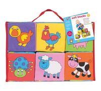 Galt Soft Blocks - Fun Design Baby Sensory Toys - Foam Filled, Machine Washable Soft Play Building Blocks - For Early Years Development, Motor Skills