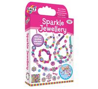 Galt Sparkle Jewellery - Childrens Necklace and Bracelet Making, Craft Kit for Kids - Fun Activity Pack with Colourful Beads and Stickers, Encourages Creativity and Motor Skills - Ages 5 Years Plus