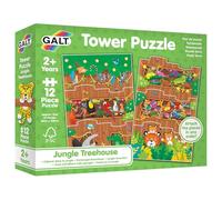 GALT Tower Puzzle, Jungle Treehouse - Jigsaw Puzzles for Kids Age 2 Plus | Long 12 Pc Kids Puzzle - Fun & Cute Animal Puzzle, Attach in Any Order, Chunky Piece Puzzle for Little Hands - 18 x 108 cm