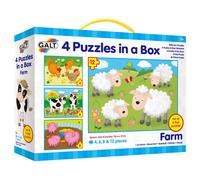 Galt Toys | 4 Puzzles in a Box | Farm Edition | Fun Puzzle Activity Set For Kids