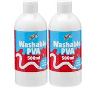 Galt Washable PVA Glue for Crafting, 500ml - Slime Making Easy Clean Kids Glue, Washes Out of Clothes - Clear Arts and Crafts Glue for Paper, Card, Wood and Fabrics - Children Safe, Ages 3 Years Plus