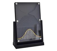 Galton Board Probability Demonstration Model, Acrylic Bell Curve Statistics Tool, STEM Physics Teaching Equipment for Random Distribution and Classroom Learning Black with gold curves