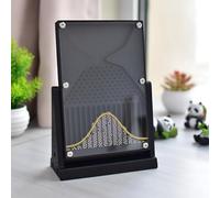 Galton Board Probability Model, Bell Curve Statistics Demonstration Tool for Random Distribution, STEM Physics Classroom Learning Black with gold curves