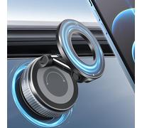 Galundge 2025 Upgraded Vacuum Suction Cup Magnetic Phone Holder Stand for Magsafe, Adjustable Swivel Lock for Car/Gym/Mirror/Kitchen/Smooth Surface