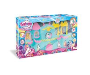 Galupy Mermaid Magic Castle Playset with Lockable Castle, Unicorn Figure with Mermaid Tail and Accessories - Girls Toys and Unicorn Gift for Children Age 3+