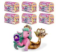 Galupy Mermaid Unicorn Toys Set - 6 Pack Collectible Figures with Swarovski Crystal and Mermaid Tail - Girls Toys Age 3+ - Magical Gift Idea