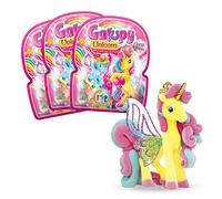 GALUPY Unicorn - Pack of 3 Unicorn Figures, Unicorn Toys to Collect, Pony Figures with Glitter Wings and Swarovski Crystal
