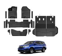 GALVAGNITE Floor Mats for 2022-2016 Honda Pilot 8-Seat Accessories | Not for Elite, Full-Coverage Set with Integrated Cargo Liner & Backrest Protector, Odorless & Durable, All-Weather Protection