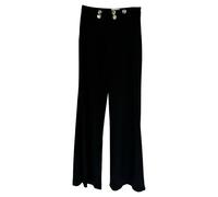 Galvan Women's Preloved London Button-Embellished Trousers in Black Polyester | Size: Small