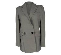 Galvan Women's Preloved London Double-Breasted Tweed Blazer in Grey Cotton | Size: 34
