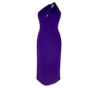 Galvan Women's Preloved London One-Shoulder Midi Dress in Violet Viscose in Purple | Size: XL
