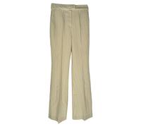 Galvan Women's Preloved London Pinstripe Trousers in Cream Wool | Size: 36