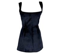Galvan Women's Preloved London Spire Mini Dress in Navy Blue Velvet | Size: 36