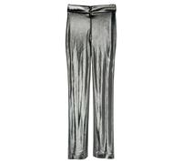 Galvan Women's Preloved London Straight-Leg Trousers in Metallic Silver Polyester | Size: 34