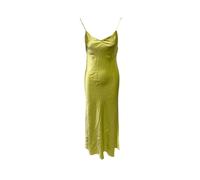 Galvan Women's Preloved London V-neck Slip Dress in Green Triacetate | Size: XS